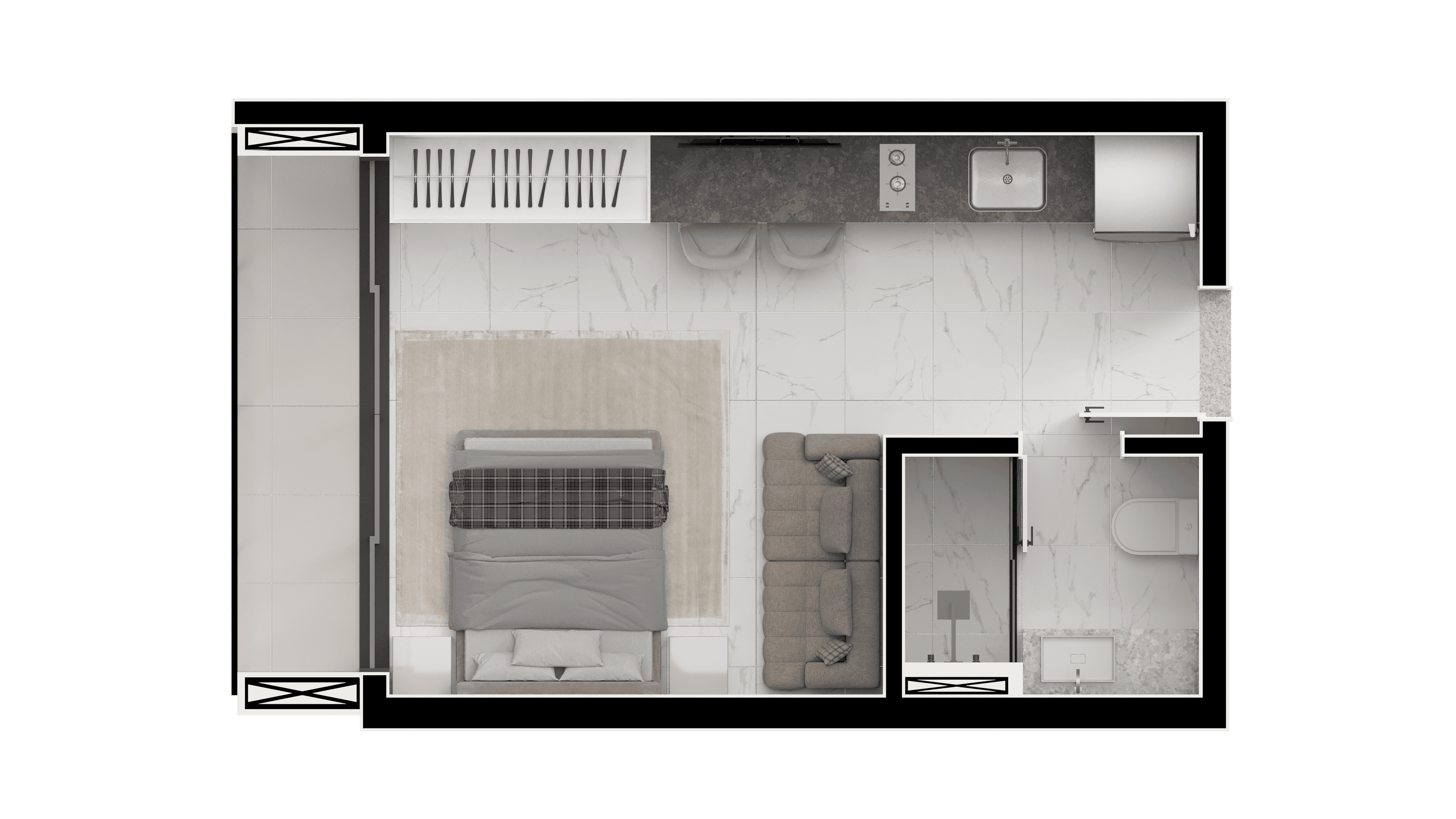 Studio Funcional – 25 m²